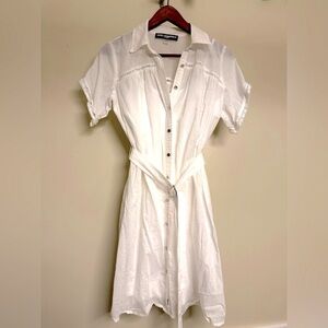 KARL LAGERFELD White Button-Up Dress COTTON‎ sz2